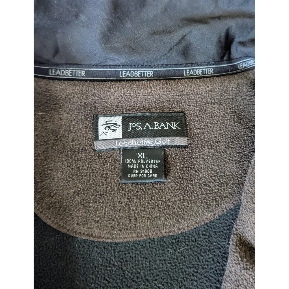Jos A Bank Men's Brown Leadbetter Golf Fleece Full‎ Zip Jacket Sz XL Brown